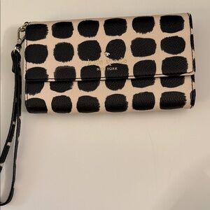 kate spade Black Dot Pattern Wristlet Clutch